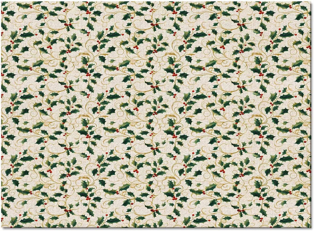 Christmas Green Yellow Berry Area Rug for Living Room 2.7x5 Modern Rug Washable Abstract Area Rug Large Non Slip Winter Botanical Xmas Plants Beige Floor Carpet Mat Soft Indoor Rug for Bedroom Nursery